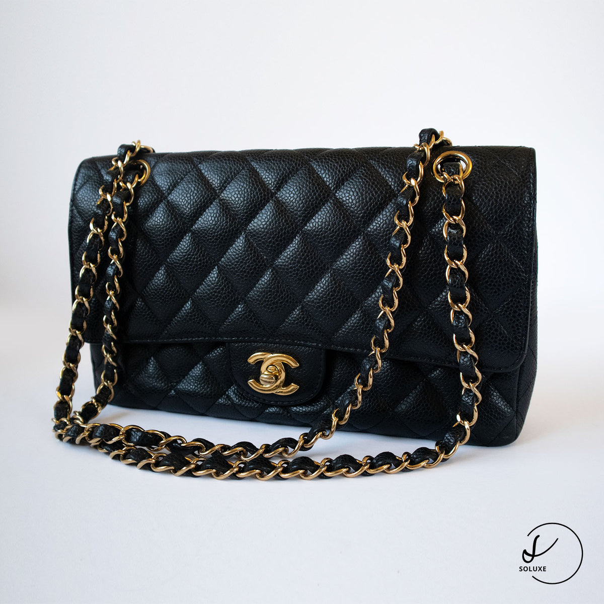Classic Double Flap Medium Black GHW