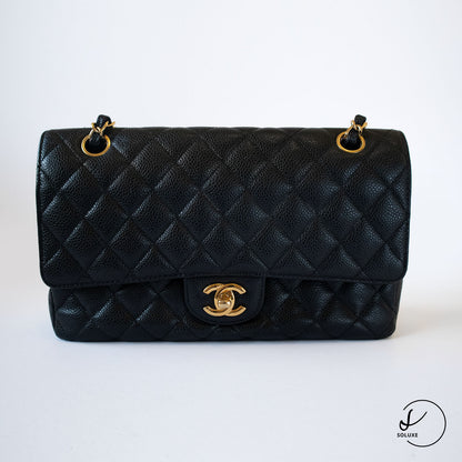 Classic Double Flap Medium Black GHW