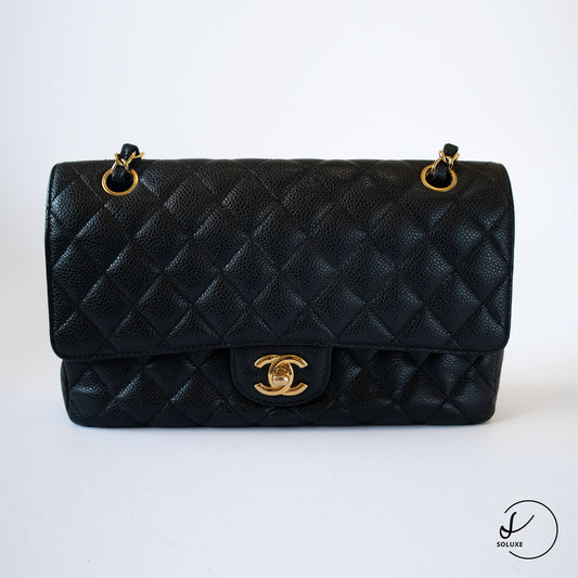 Classic Double Flap Medium Black GHW