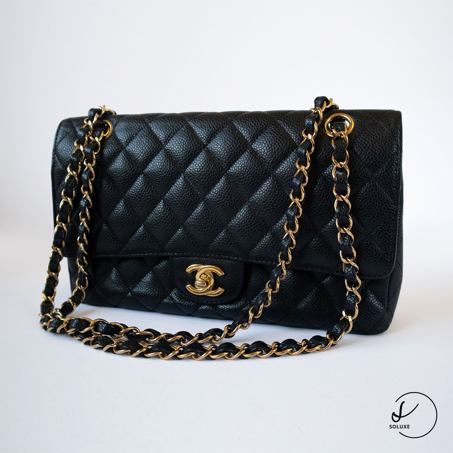 Classic Double Flap Medium Black GHW