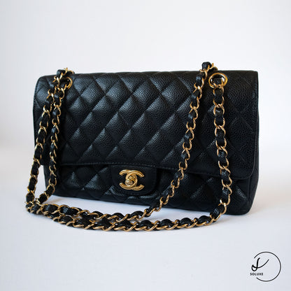 Classic Double Flap Medium Black GHW
