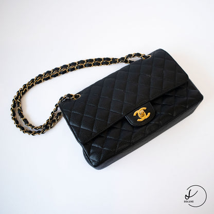 Classic Double Flap Medium Black GHW
