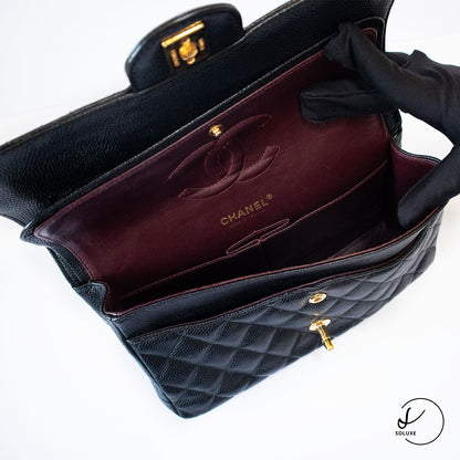 Classic Double Flap Medium Black GHW