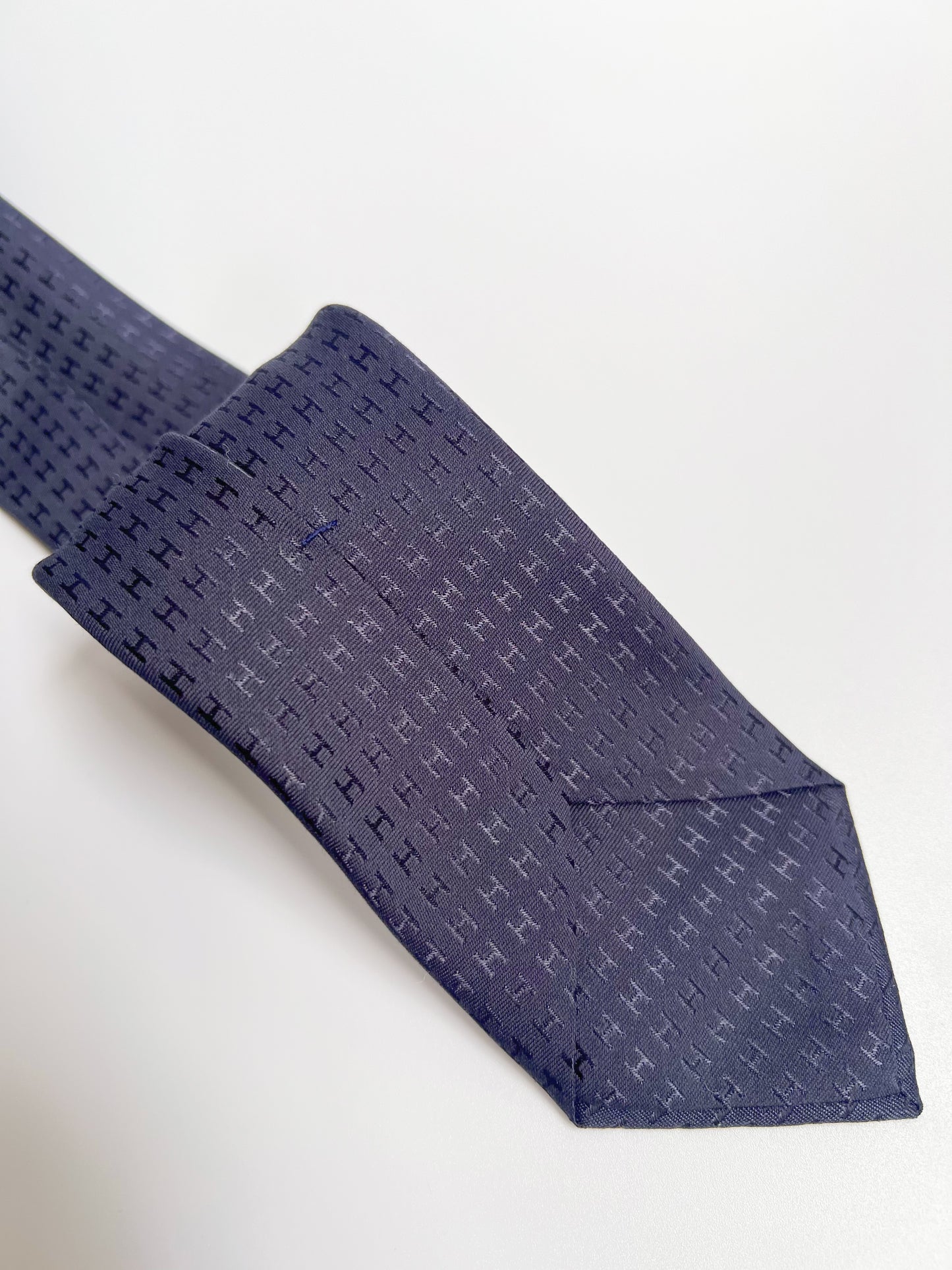 Hermes Necktie Navy Blue