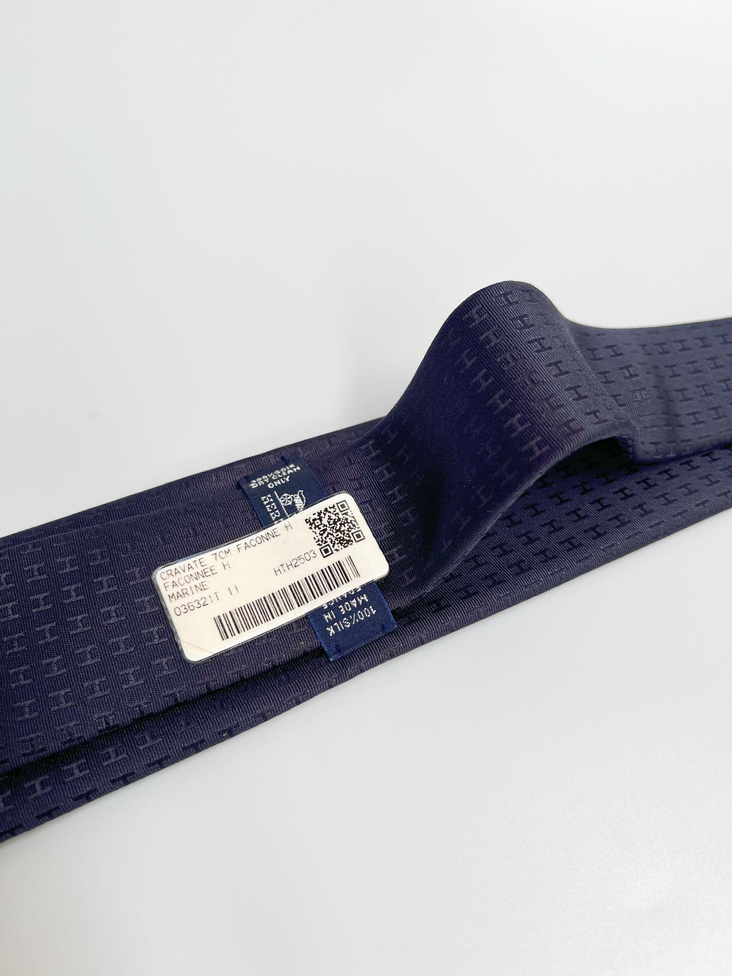 Hermes Necktie Navy Blue