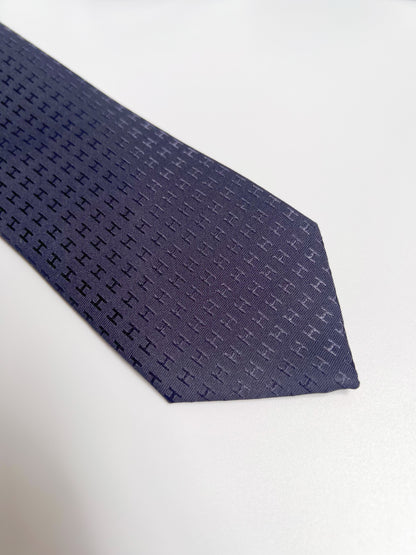 Hermes Necktie Navy Blue