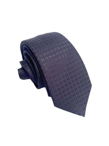 Hermes Necktie Navy Blue