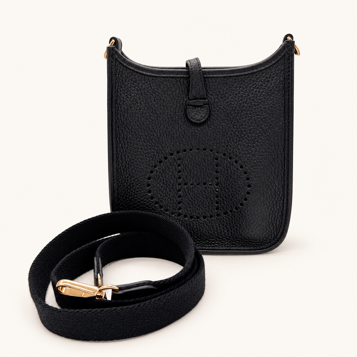 Mini Evelyne TPM Noir GHW — product preview on cream background